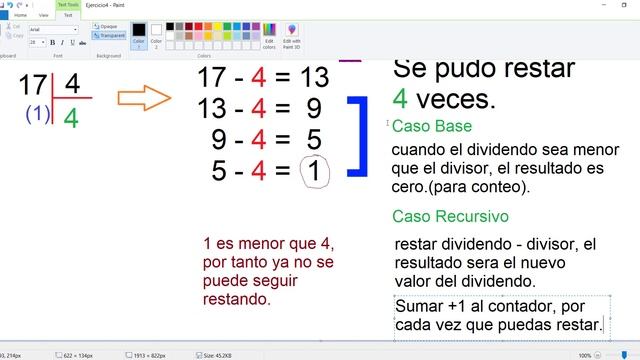 Ejercicio 4: Recursividad, Calcular la división de números mediante restas sucesivas || Java смотреть онлайн