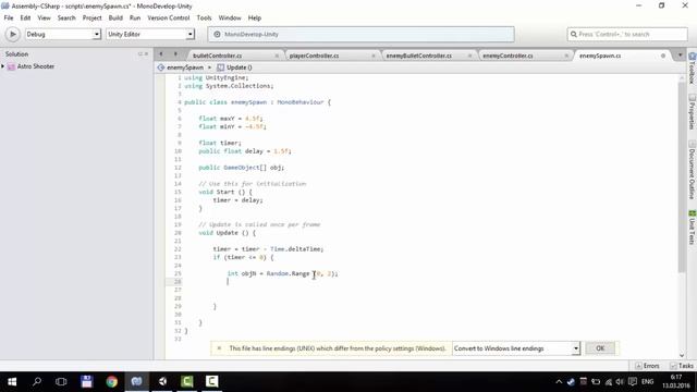 Разработка игры в Unity 5 - Astro Shooter (Эпизод #04) смотреть онлайн