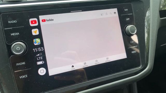 YouTube на VW Тигуан 2021 через CarPlay