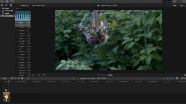 Сохранение отрывка проекта в Final Cut Pro X / Урок как сохранить фрагмент видео
