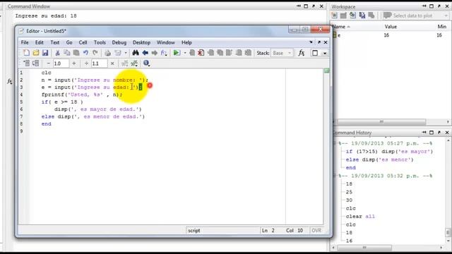 Sentencia Condicional IF en Matlab смотреть онлайн