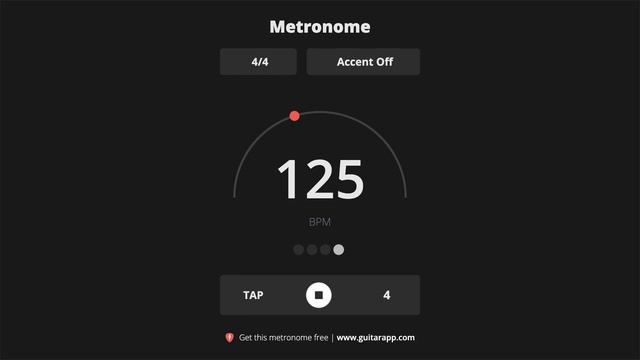 125 BPM Metronome смотреть онлайн