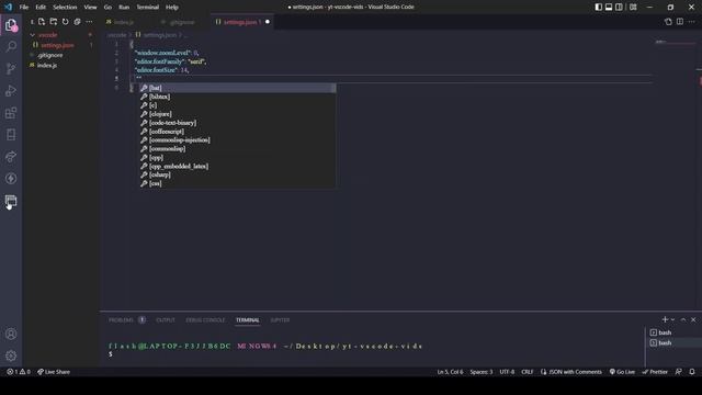 VS Code: the activity bar with settings.json смотреть онлайн