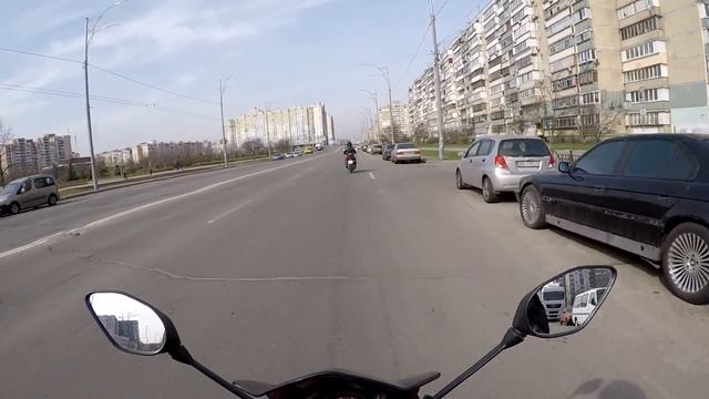 Первый выезд на мотоцикле в город!