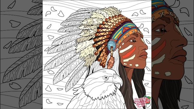 Индеец. Раскраска