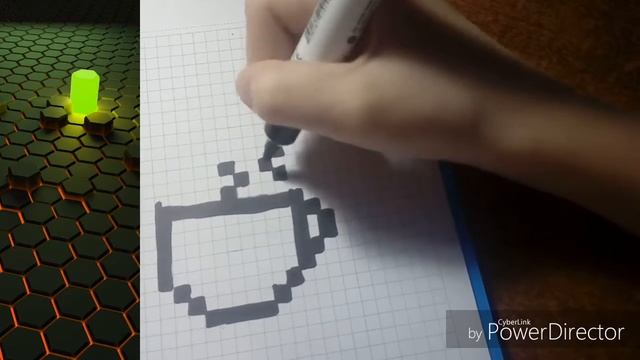 Чашка с чаем или кофе|РИСУЕМ ПО КЛЕТОЧКАМ смотреть онлайн