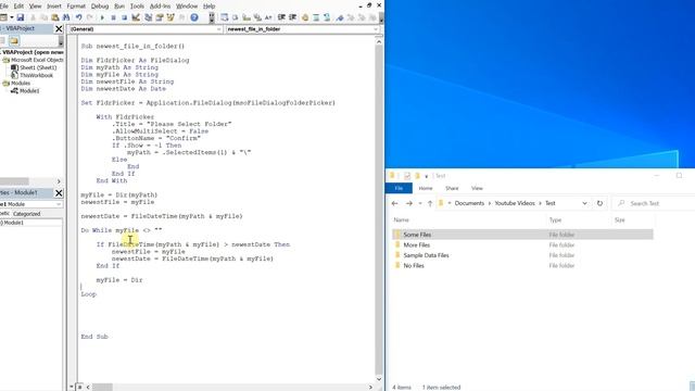 Excel VBA Macro: Open Newest File (In User Selected Folder) смотреть онлайн