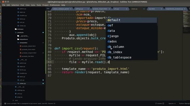 Estoque #44 CSV #03 Importando CSV InMemoryUploadedFile смотреть онлайн