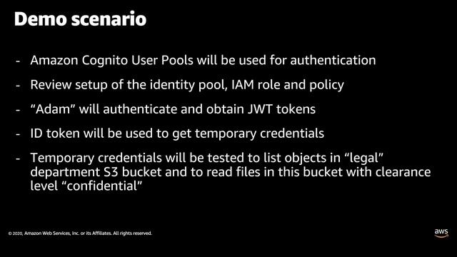 Fine-grained Access Control with Amazon Cognito Identity Pools смотреть онлайн
