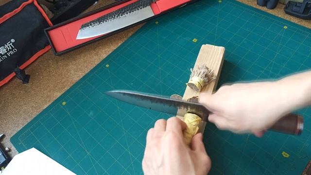 Обзор Chef knife Kiritsuke Aliexpress Ручная работа, Тест канатом смотреть онлайн