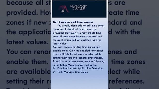 Oracle Fusion Cloud ERP Applications | Can I add or edit time zones смотреть онлайн