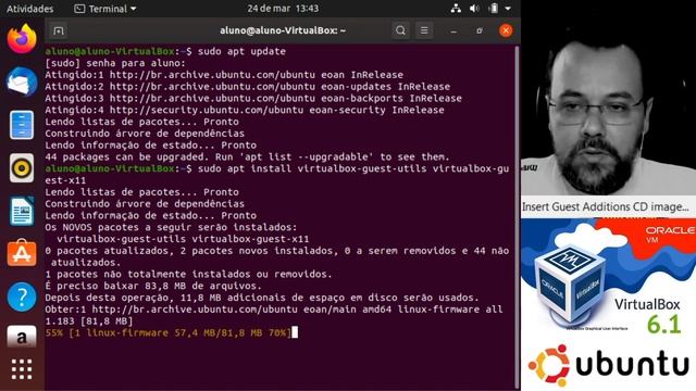 Instalação do Guest Additions do VirtualBox 6.1 (6.1.4) no Ubuntu 19.10 смотреть онлайн