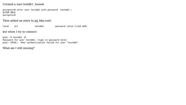 postgresql 9.3: can't connect with password смотреть онлайн