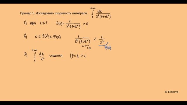 10. Признаки сходимости несобственных интегралов. Признак сравнения. смотреть онлайн