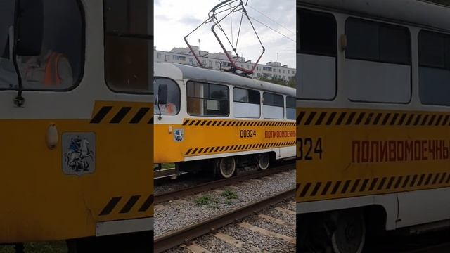 Ушедшие в историю!Трамвай Tatra T3SU (борт 00324), Служебный (г. Москва) смотреть онлайн