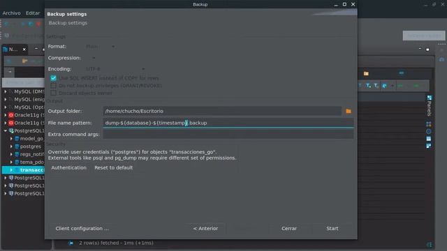 Exportación sencilla backup BD PostgreSQL en formato plano personalizado смотреть онлайн