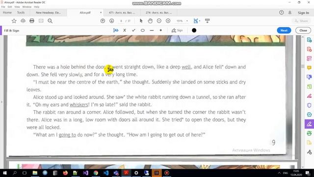 Алиса в стране чудес. Глава 1 (Alice's Adventures in Wonderland). Учебник Spotlight 6 класс смотреть онлайн