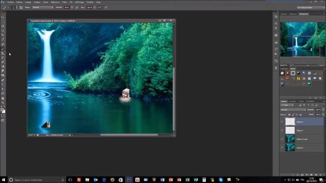 Tutoriel super Photoshop cs6 La Cascade la Nymphe et l'enfant. смотреть онлайн