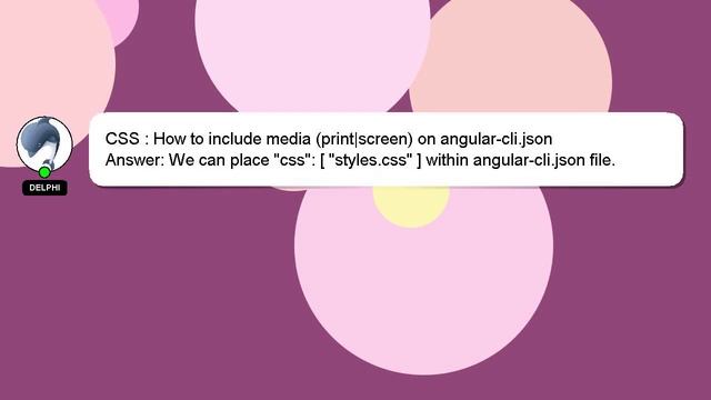 CSS : How to include media (print|screen) on angular-cli.json смотреть онлайн