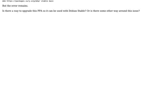 DevOps & SysAdmins: Cannot upgrade Debian Jessie to Stable because of deb.sury PHP PPA смотреть онлайн