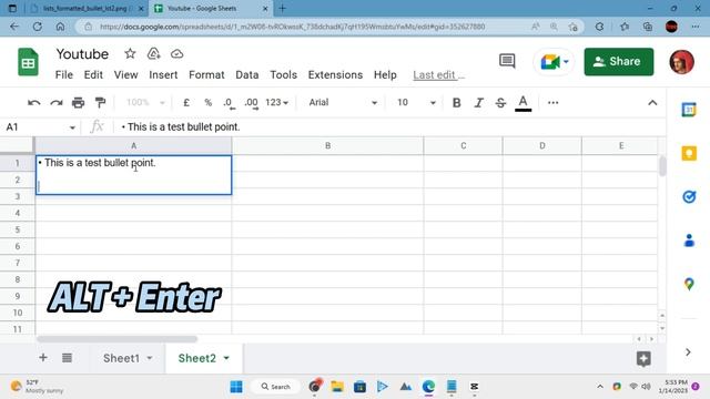 How to Insert Bullet Points in Google Sheets смотреть онлайн