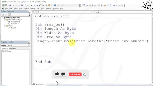 Calculate AREA By Using INPUTBOX | INPUTBOX in VBA | VBA INPUTBOX | Excel VBA - Input Box смотреть онлайн