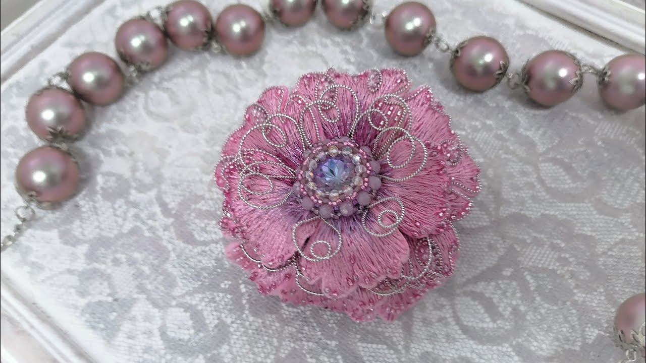 Брошь Пион.  Автор Марина Кадуцкая. Peony Brooch.