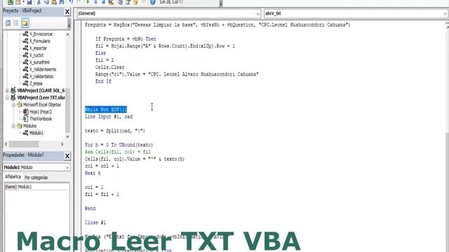 Macro Leer TXT VBA смотреть онлайн