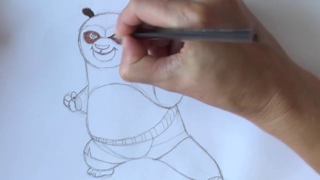 Уроки рисования. Как нарисовать ПАНДУ КУНГ-ФУ how to draw a panda  Art School