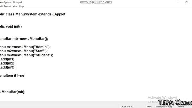 Java Menu System using Swing Package @teqachannel5068 смотреть онлайн