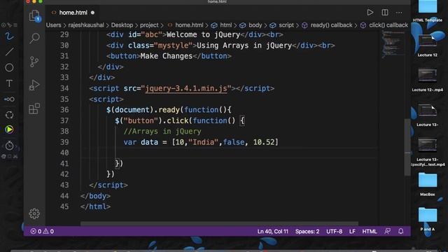 Lecture 14-Arrays in jQuery смотреть онлайн