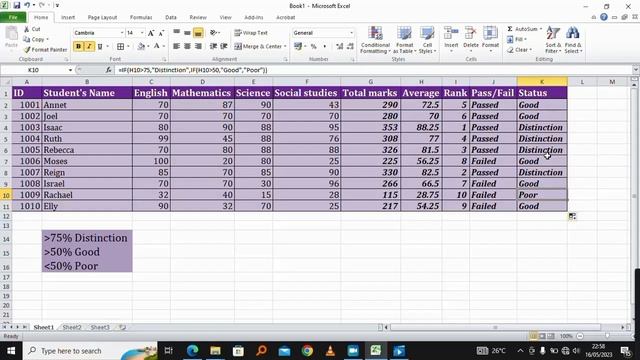 Student's marks sheet and computation in Ms Excel B смотреть онлайн