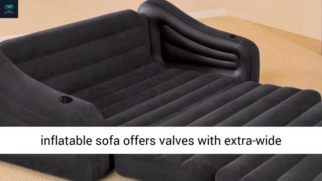 Intex Inflatable Queen Size Pull Out Futon Sofa Couch Sleep Away Bed, Dark Gray смотреть онлайн