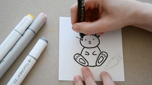 Зайка с морковкой / Как просто нарисовать КРОЛИКА смотреть онлайн