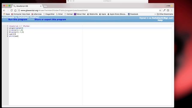 Adding vectors VPython смотреть онлайн