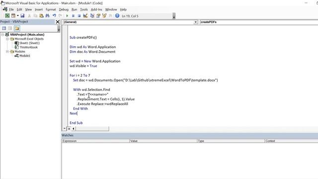 Excel Macro To Create PDF Files Using Word Template