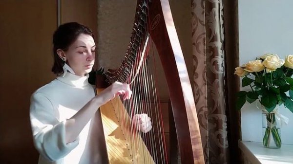 [CELTIC HARP MUSIC] Yuri Shatunov - ꕥ White Roses ꕥ {harp cover by Helga Harper} 34-string harp