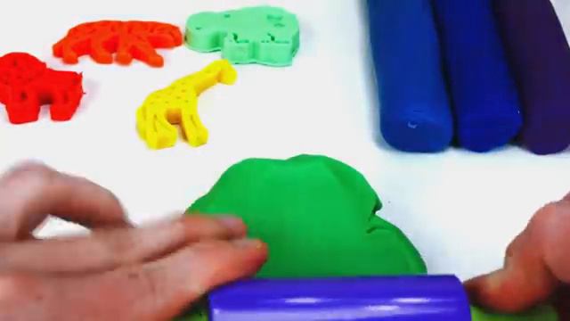 Learn Colors and Animal Names with Fun Play-Doh Cookie Cutters! смотреть онлайн