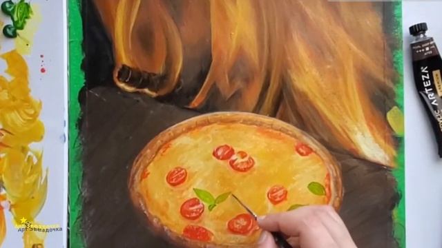 Как нарисовать Пиццу \ Рисование натюрморт \ кайф! смотреть онлайн