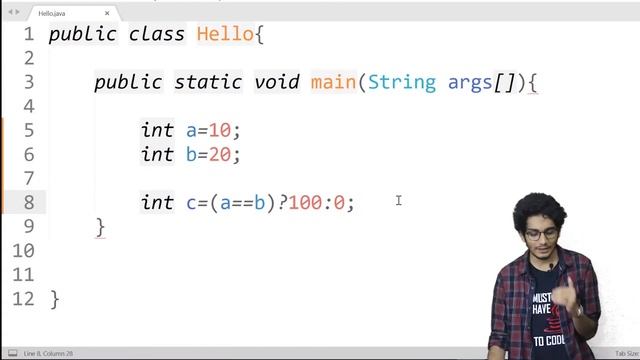 #1.8 Ternary Operator in Java - ? : | Explanation | Coding | Println смотреть онлайн