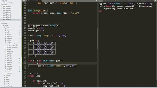 Space invaders Pygame's remake - part 2 смотреть онлайн