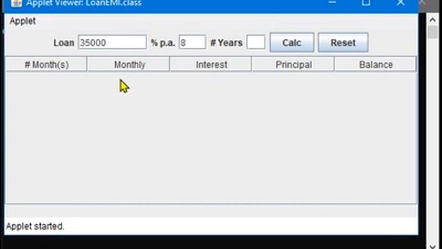 Java Applet | Loan EMI calculator | Java Swing JApplet | Tecq Mate смотреть онлайн