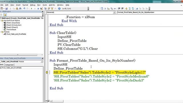 PivotTable: Create PivotTable And PivotFields - Formatting Table Styles Using VBA смотреть онлайн