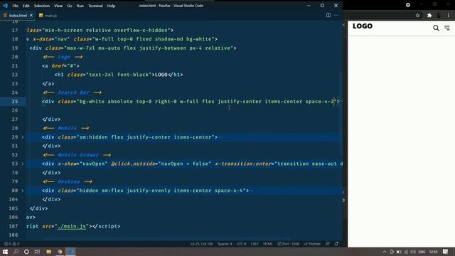 Responsive Navbar using Tailwind css & Alpine js | CodeF смотреть онлайн