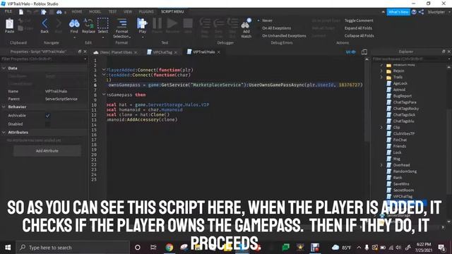 How to Check if a Player Owns a GAMEPASS - Roblox Studio смотреть онлайн