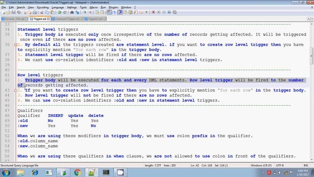 Oracle Difference between Statement level and Row Level Trigger Session 3 смотреть онлайн