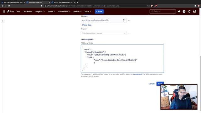Jira Cloud Automation - Set cascading select list to sub task using JSON смотреть онлайн