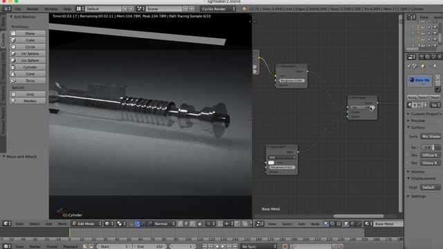 Blender Lightsaber Tutorial - Materials Node Editor смотреть онлайн