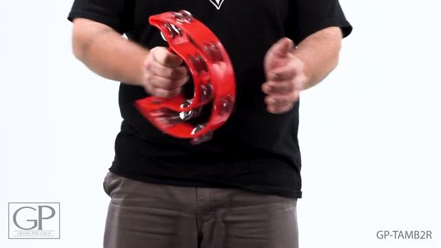 Heavy Duty Half-Moon Tambourine with Inside Row - Red | GP-TAMB2R | Granite Percussion смотреть онлайн