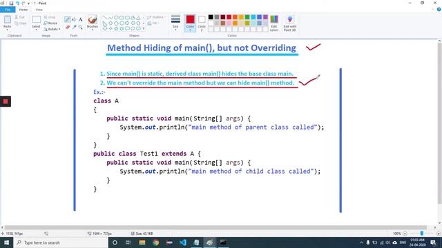 How to hide main method in java or what is method hiding in Java in Hindi - Lecture 9 by Manoj Kuma смотреть онлайн
